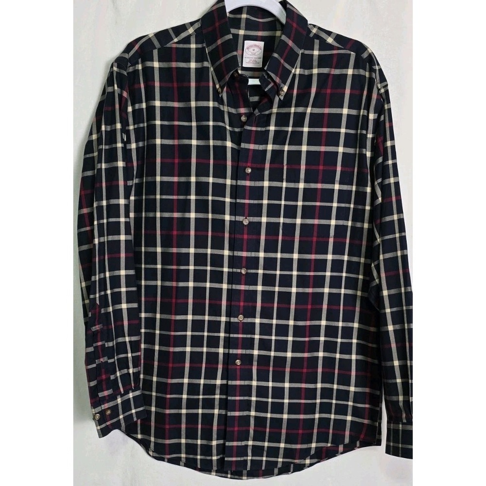 Brooks Brothers 346 Size M Non-Iron All Cotton‎ Button-Down Plaid Shirt